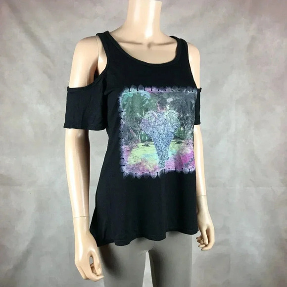 Jessica Simpson Cold-Shoulder Elephant Print Tee NWT Small - Picture 6 of 10